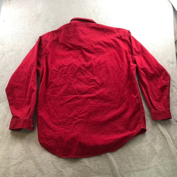 Vintage Levi's Men's Shirt Medium Long Sleeve Red Button Up Classic - Picture 15 of 15